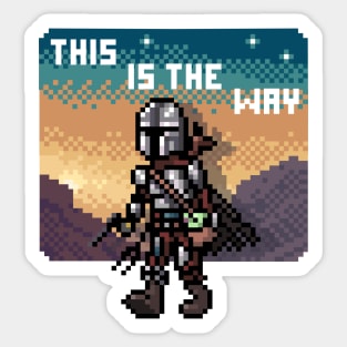 space warrior retro video game Sticker